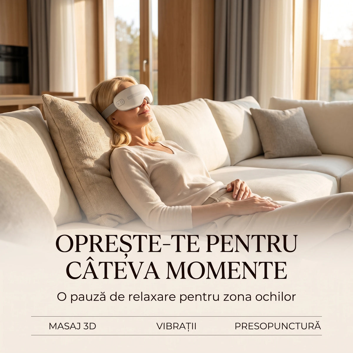 Aparat de masaj pentru ochi cu presopunctură și vibrații