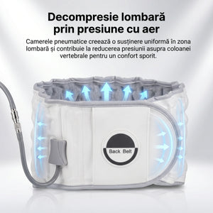 Centura decompresie lombara cu tractiune si coloane de aer 3D ORTO LOMBAR, Alb/Gri – imaginea 2