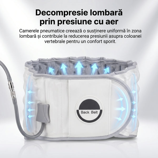 Centura decompresie lombara cu tractiune si coloane de aer 3D ORTO LOMBAR, Alb/Gri – imaginea 2