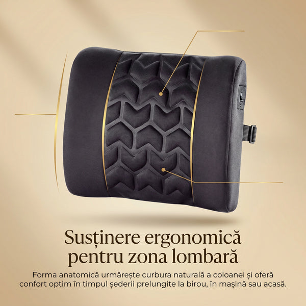 Perna lombara cu masaj vibrant ORTO LOMBAR Masaj, Negru – imaginea 6