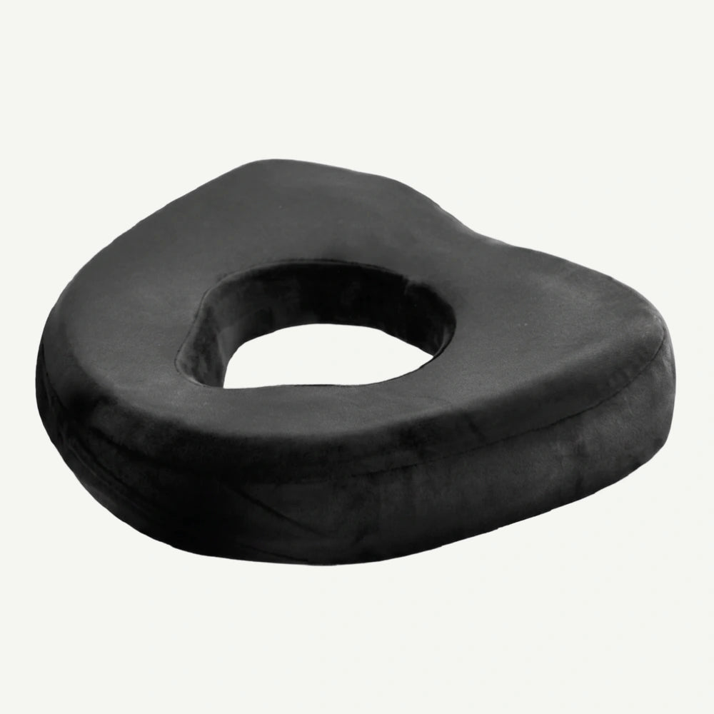 Perna ortopedica antihemoroizi ORTO PROCT memory foam cu gel cooling, fermitate Extra, Negru