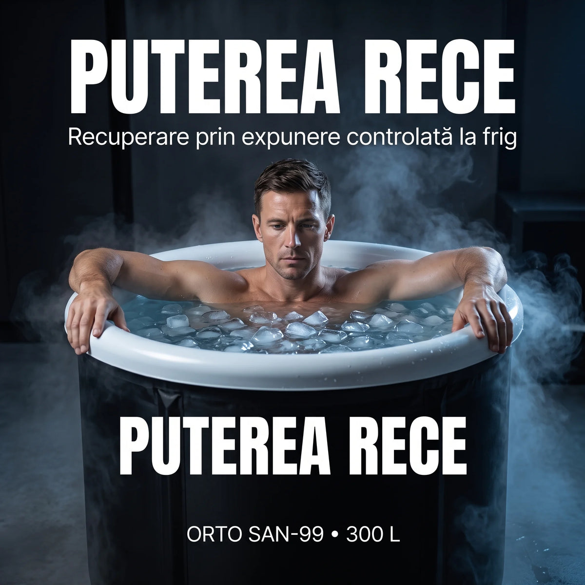 Cadă de recuperare cu gheață pentru crioterapie, în negru