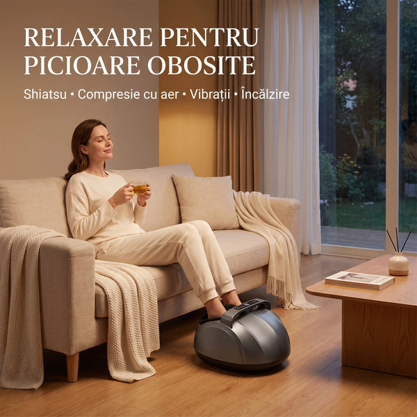 Aparat de masaj Shiatsu pentru picioare cu compresie cu aer