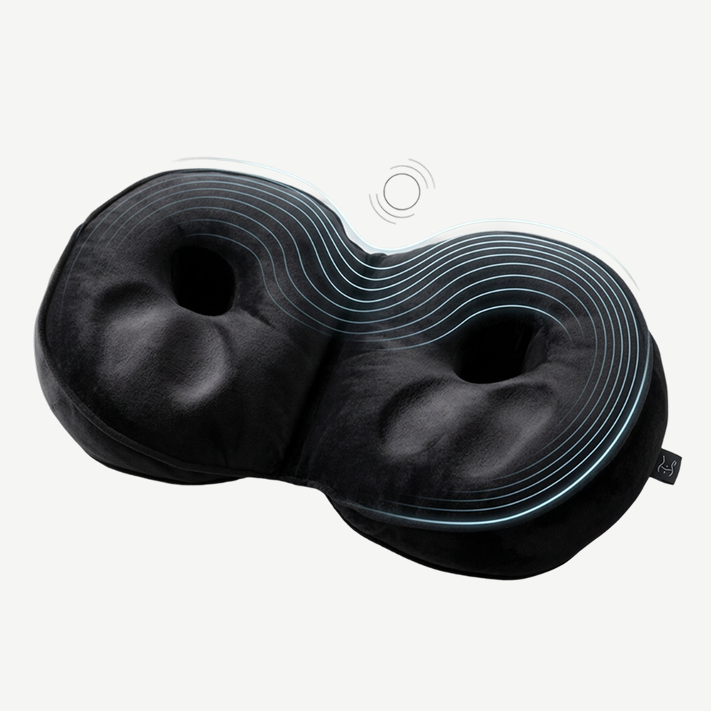 Perna ortopedica sezut memory foam pliabila, husa dubla catifea si mesh