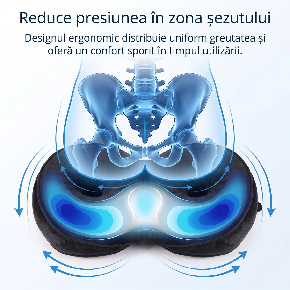 Perna de șezut cu husă dublă din catifea și mesh