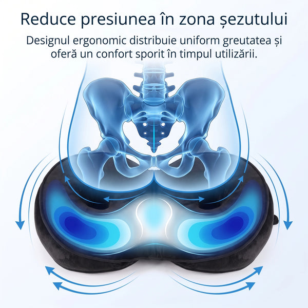 Perna de șezut cu husă dublă din catifea și mesh