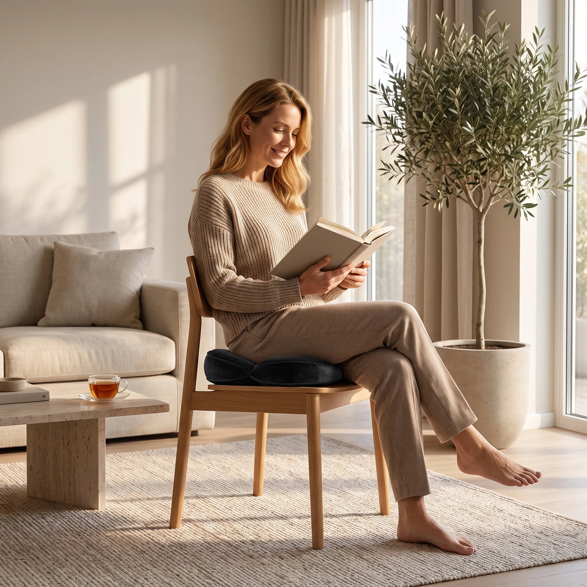 Pernă ortopedică de șezut memory foam pliabilă, imaginea 6