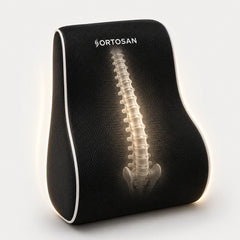 Perna lombara memory foam cu curele ORTO SPINAL, Negru