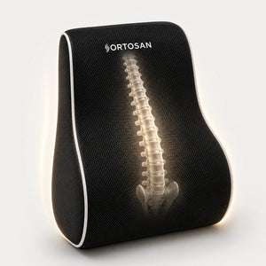 Perna lombara memory foam cu curele ORTO SPINAL, Negru