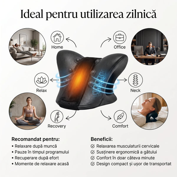 Dispozitiv tracțiune cervicală memory foam cu încălzire, imaginea 7