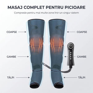 Aparat masaj picioare, gambe si coapse cu compresie aer, presopunctura si incalzire, Gri