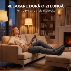 Aparat masaj picioare, gambe si coapse cu compresie aer, presopunctura si incalzire, Gri