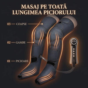 Aparat masaj picioare, gambe si coapse cu compresie aer, presopunctura si incalzire, Gri