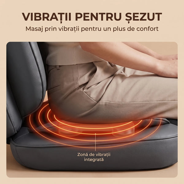 Saltea masaj corp intreg 5-in-1 cu role Shiatsu, vibratii si incalzire, OrtoZen 5D