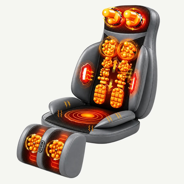 Saltea masaj corp intreg 5-in-1 cu role Shiatsu, vibratii si incalzire, OrtoZen 5D