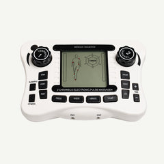 Electrostimulator TENS 2 canale pentru tot corpul, 10 electrozi, 4 moduri, Alb