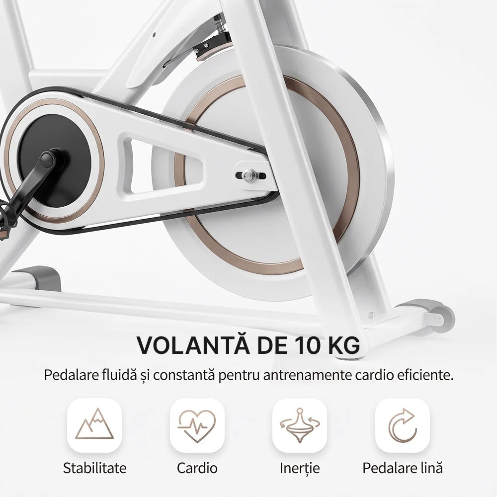 Bicicletă fitness spinning Ortosan SAN290, în alb