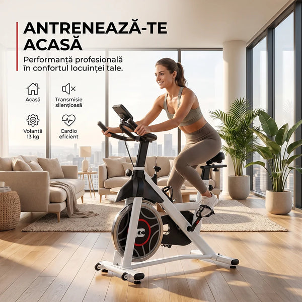 Bicicletă fitness spinning Ortosan SAN301 albă, imaginea 11