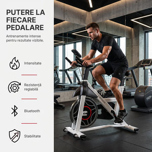 Bicicletă fitness spinning Ortosan SAN301 albă, imaginea 12