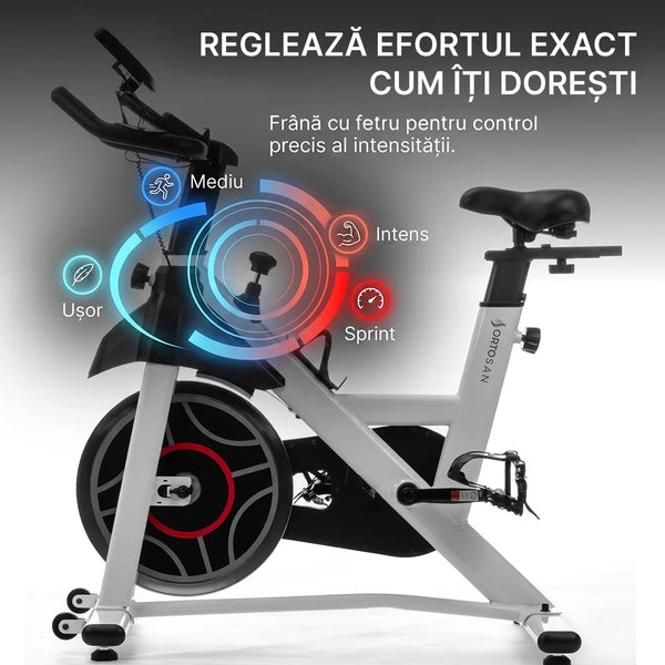 Bicicletă fitness spinning Ortosan SAN301 albă, imaginea 4