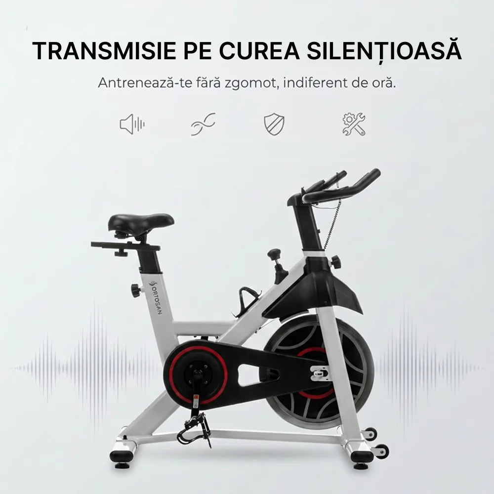 Bicicletă fitness spinning Ortosan SAN301 albă, imaginea 6