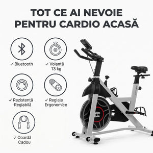 Bicicletă fitness spinning Ortosan SAN301 albă, imaginea 9