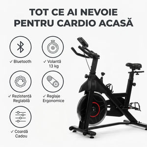Bicicletă fitness spinning Ortosan SAN301 neagră, imaginea 10