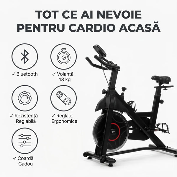 Bicicletă fitness spinning Ortosan SAN301 neagră, imaginea 10