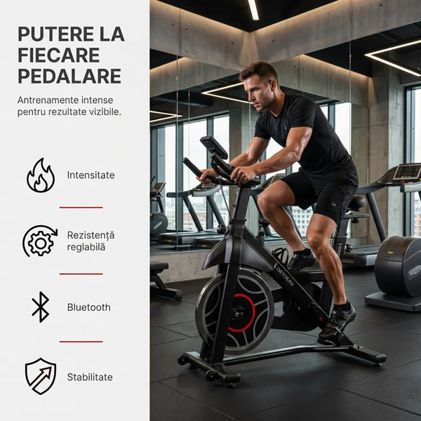 Bicicletă fitness spinning Ortosan SAN301 neagră, imaginea 13