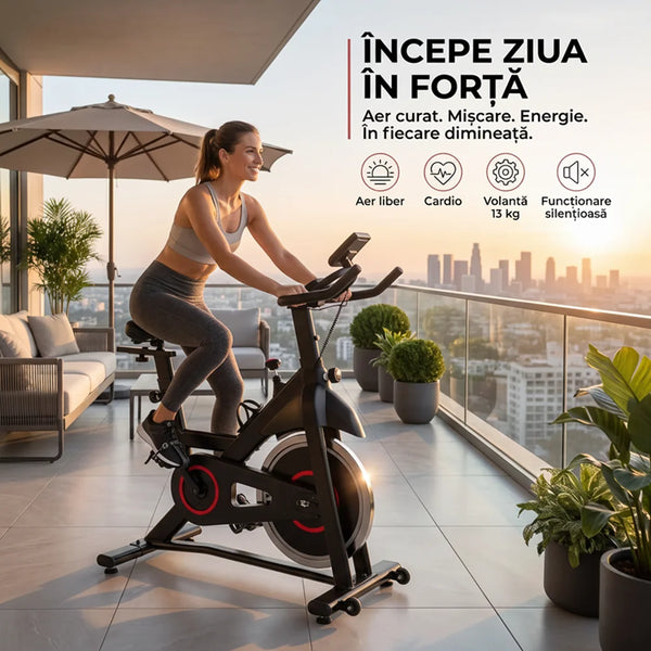 Bicicletă fitness spinning Ortosan SAN301 neagră, imaginea 14