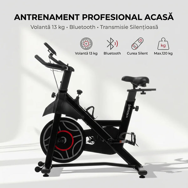 Bicicleta spinning SAN301 cu conexiune Bluetooth
