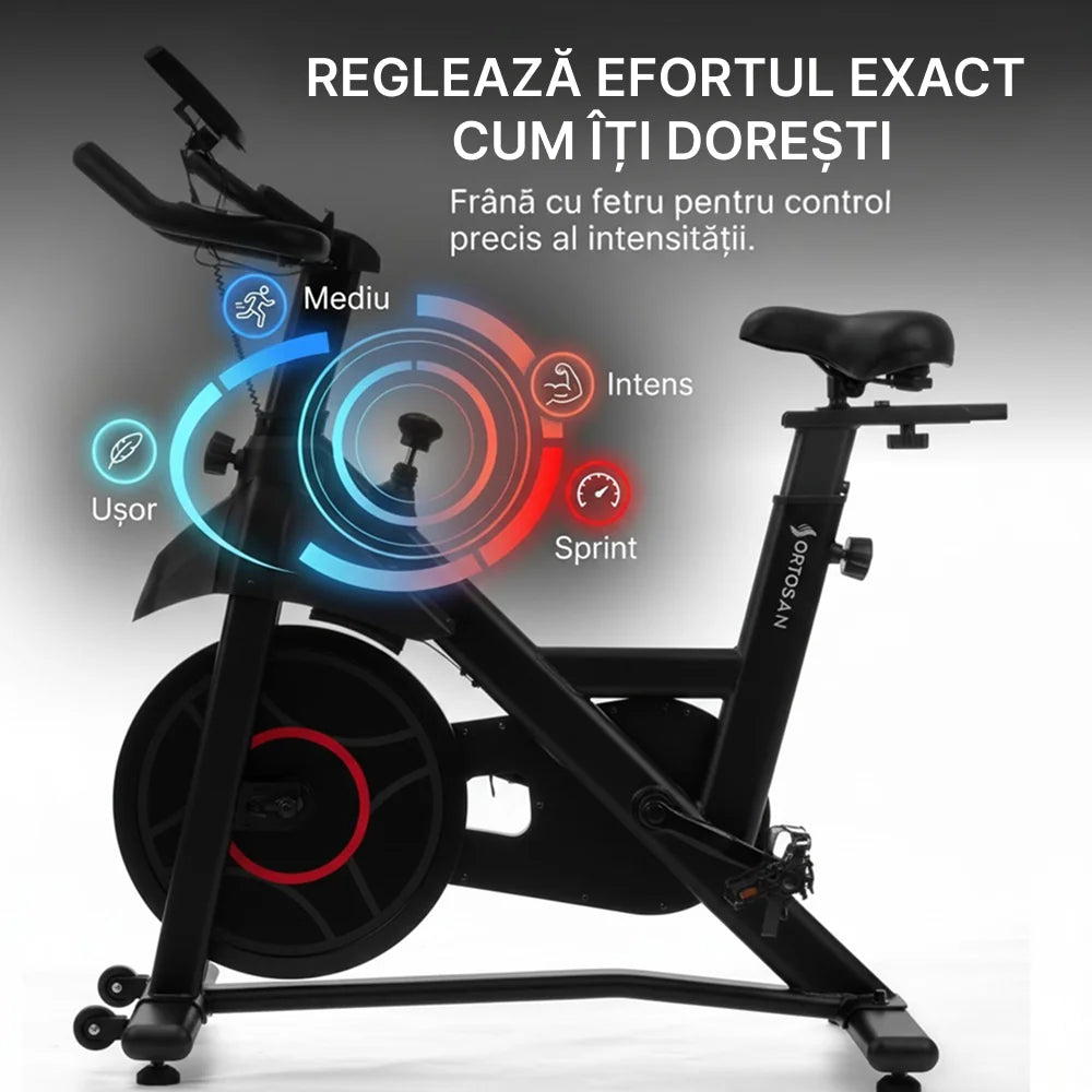 Bicicletă fitness spinning Ortosan SAN301 neagră, imaginea 4