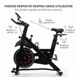 Bicicletă fitness spinning Ortosan SAN301 neagră, imaginea 5