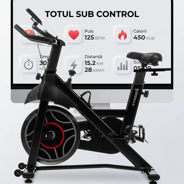 Bicicletă fitness spinning Ortosan SAN301 neagră, imaginea 8
