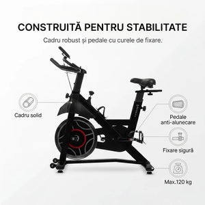Bicicletă fitness spinning Ortosan SAN301 neagră, imaginea 9