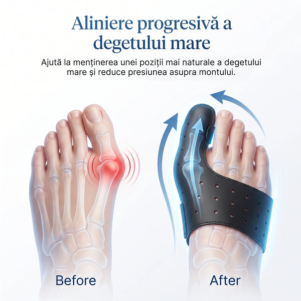 Atela corector monturi Hallux Valgus, reglabila, Unisex, M – imaginea 2