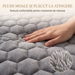 Set lenjerie de pat plușată cu husă cu elastic, imaginea 9