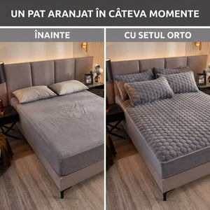 Set lenjerie de pat plușată cu husă cu elastic, imaginea 10