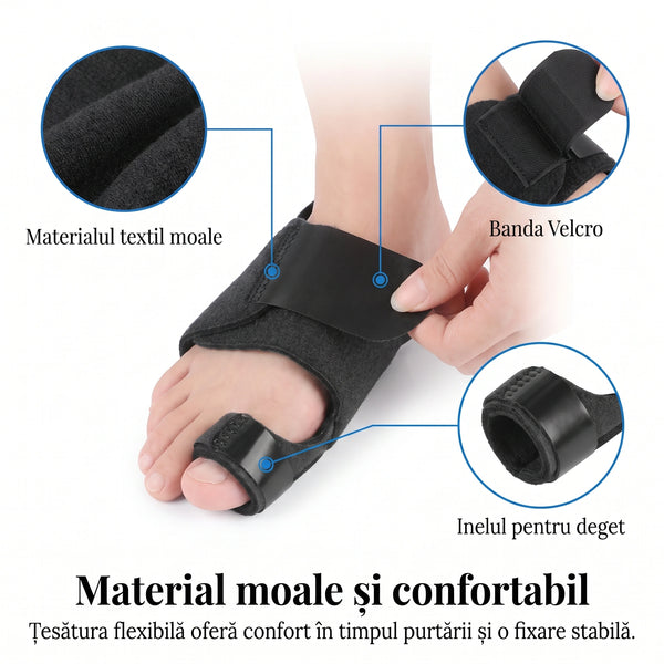 Corector monturi (Hallux Valgus) cu bretea flexibila, reglabil, picior drept – imaginea 5
