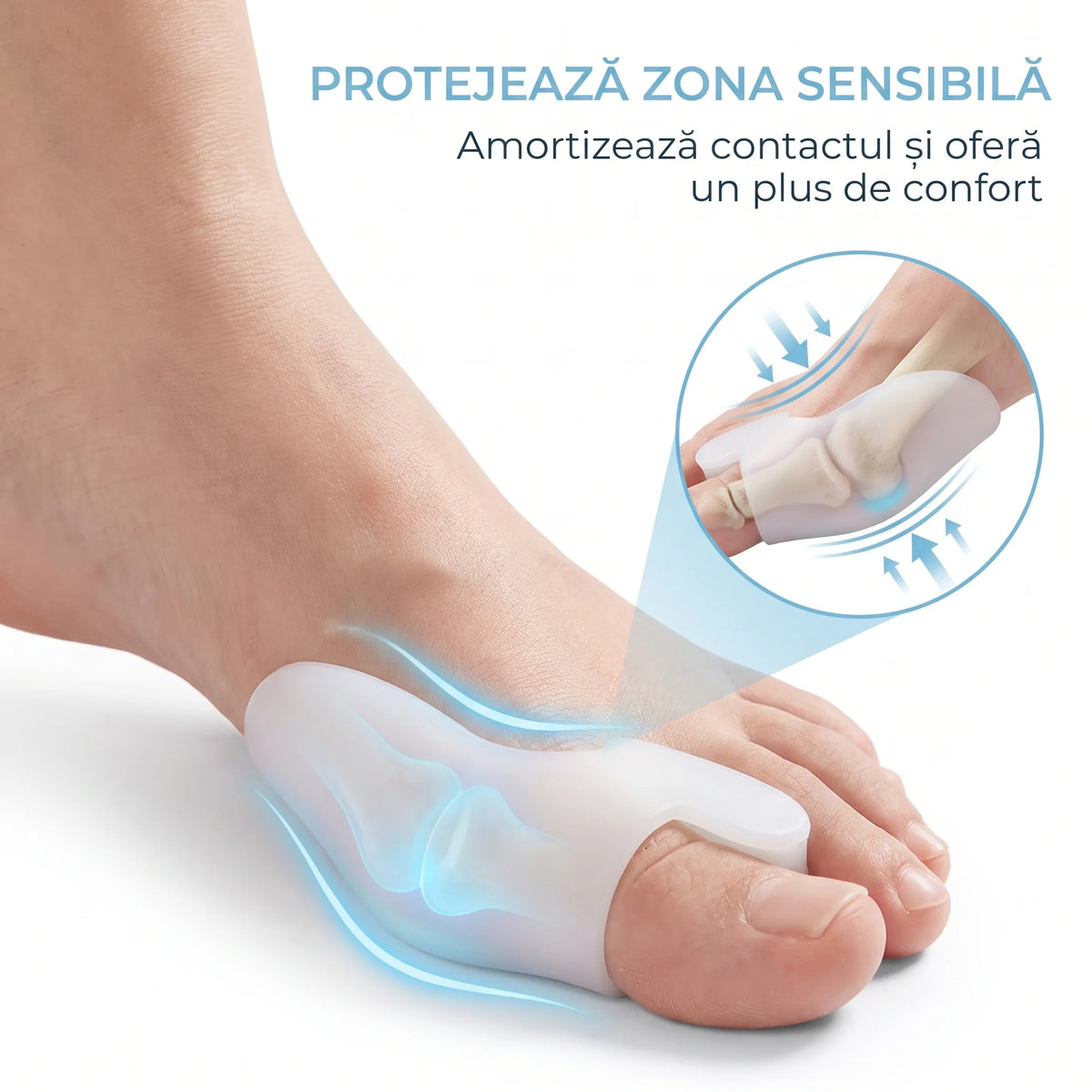 Set protecție monturi și separator degete din gel silicon, în alb