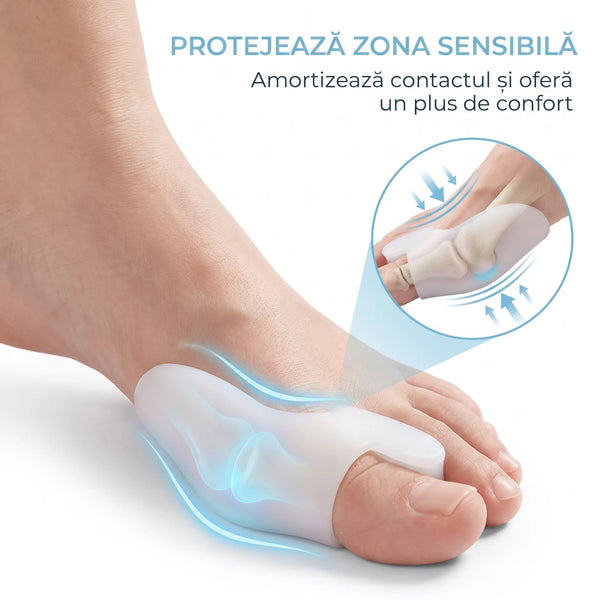 Set protecție monturi și separator degete din gel silicon, în alb