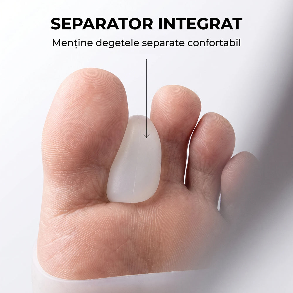 Corector monturi Hallux Valgus din gel silicon, în alb