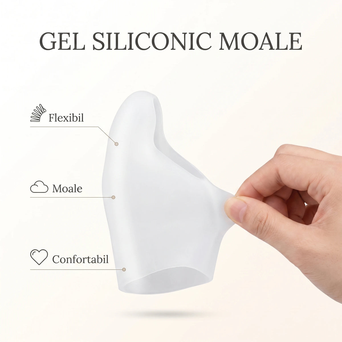 Corector monturi Hallux Valgus din gel silicon alb, imaginea 4