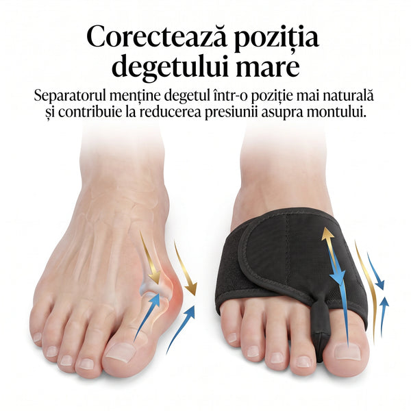 Corector monturi (separator degete) din poliester, reglabil, 2 buc, Negru – imaginea 2