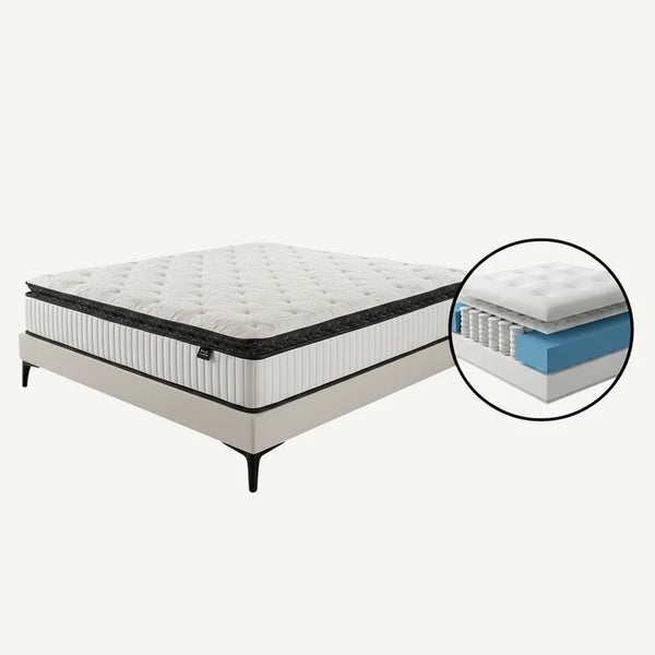 Saltea ortopedică hibridă cu arcuri individuale pe 7 zone, 25 cm