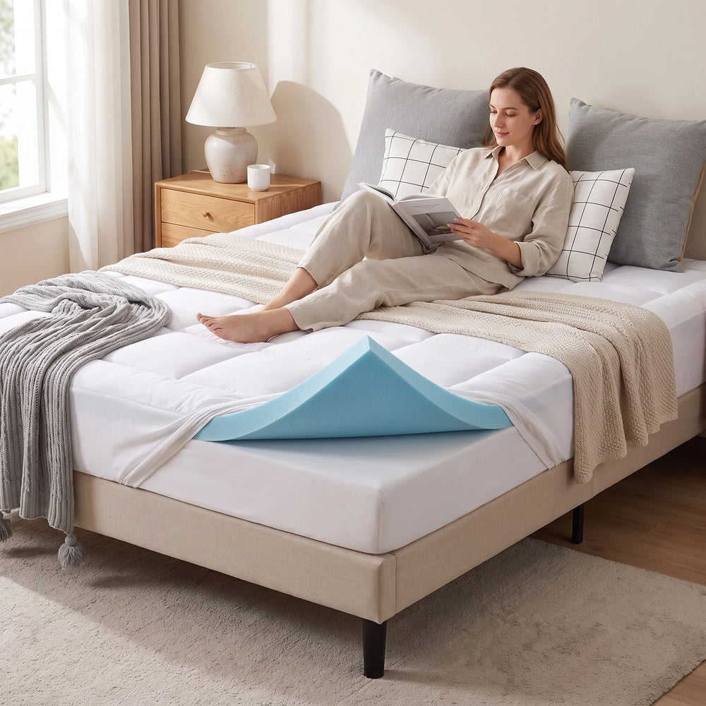 Topper saltea memory foam cu gel răcoritor ELEMUSE, imaginea 5