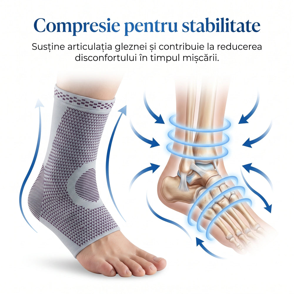 Orteza de gleznă elastică cu suport articular