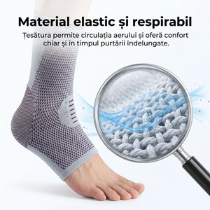 Orteza glezna elastica cu compresie si suport articular, Gri/Negru – imaginea 4