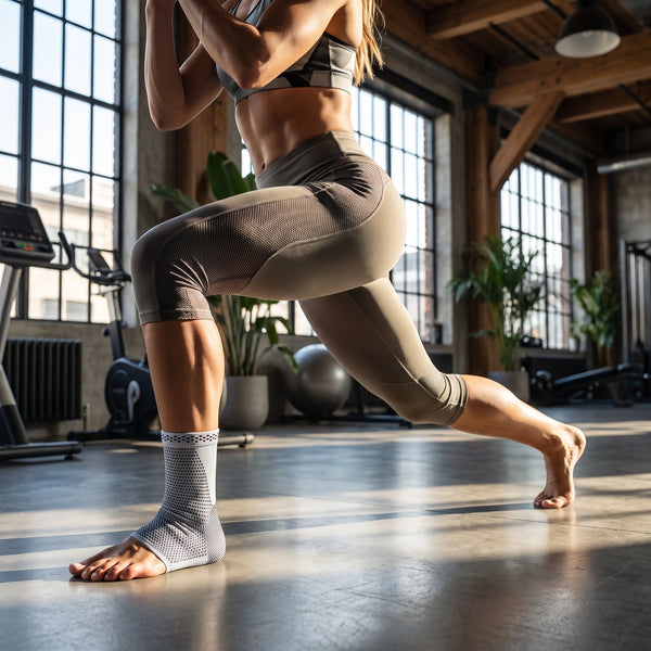 Orteza glezna elastica cu compresie si suport articular, Gri/Negru – imaginea 6