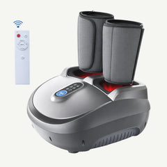 Aparat masaj picioare si gambe Shiatsu 3D cu compresie aer 8D si incalzire, Gri